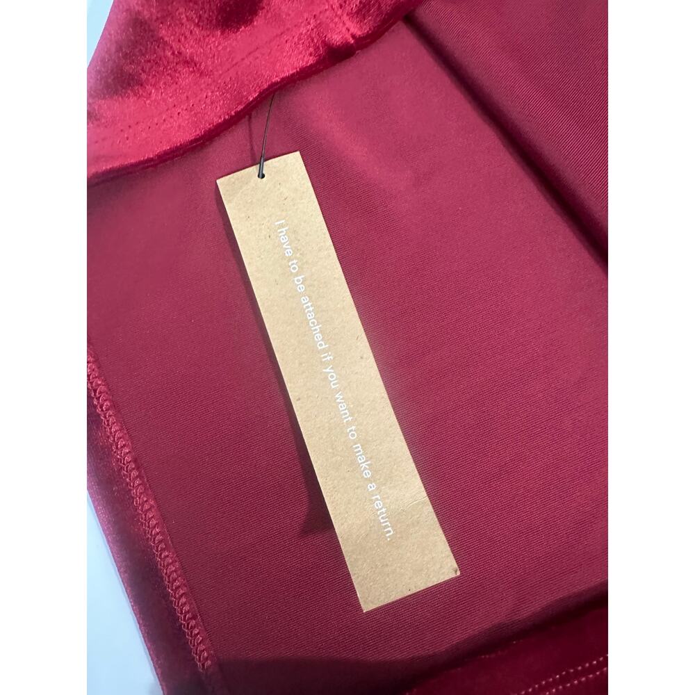 REFORMATION Midi Dress Merel Red Velvet New size XL - Picture 6 of 8